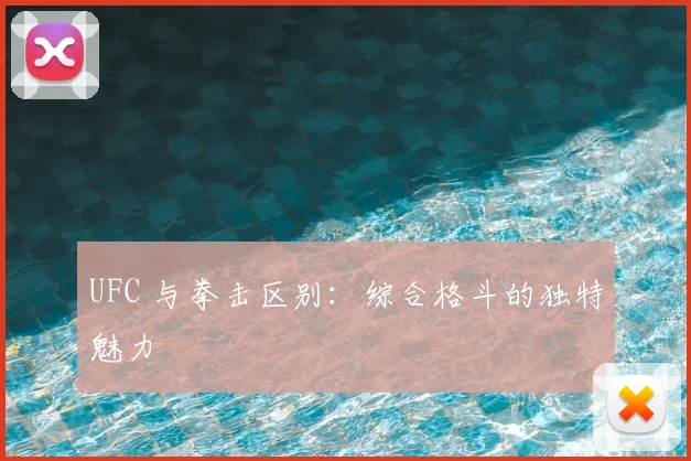 UFC 与拳击区别:综合格斗的独特魅力